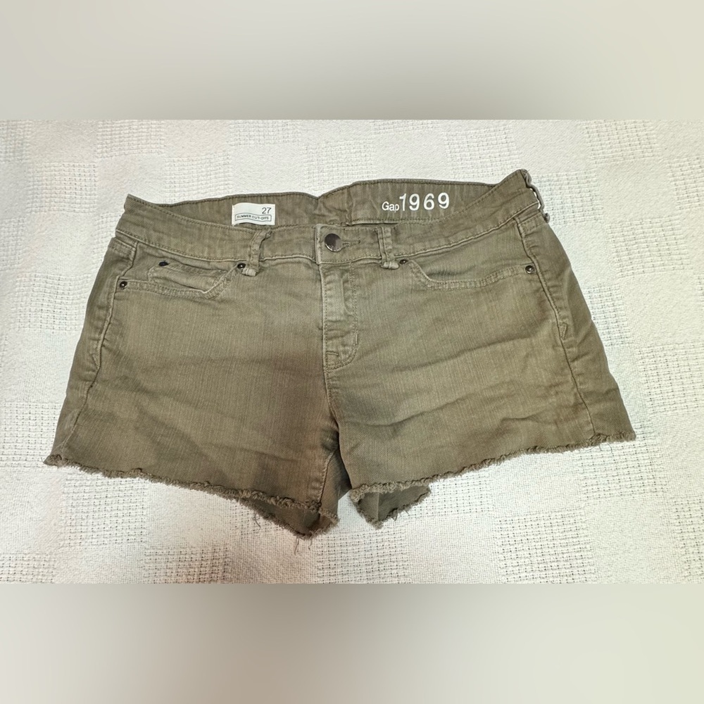 Gap 1969 Summer Cut Offs Khaki Denim Shorts